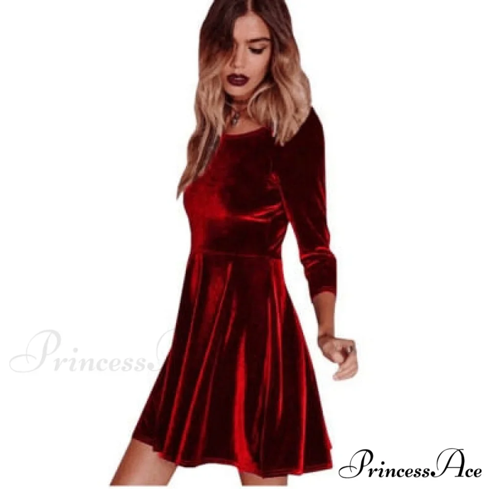 Swing Hem Velvet Dress - Image 3