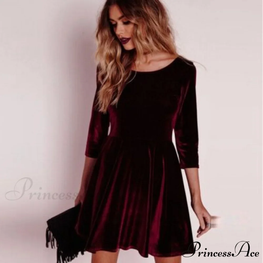 Swing Hem Velvet Dress - Image 5