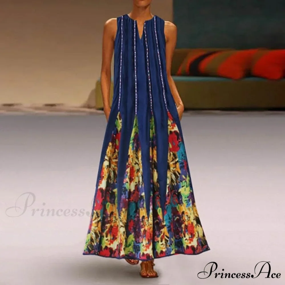 Floral Printed Maxi Long Dress - Image 4