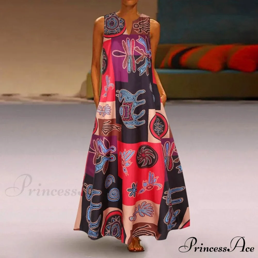 Floral Printed Maxi Long Dress - Image 9