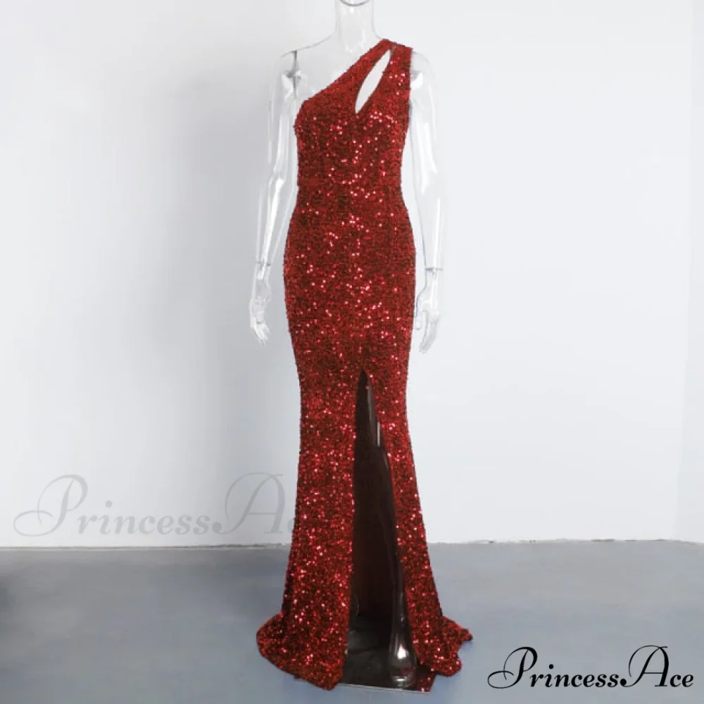Sexy Hole Cut Out Grey Sparkle Sequins Maxi Dress - Image 3