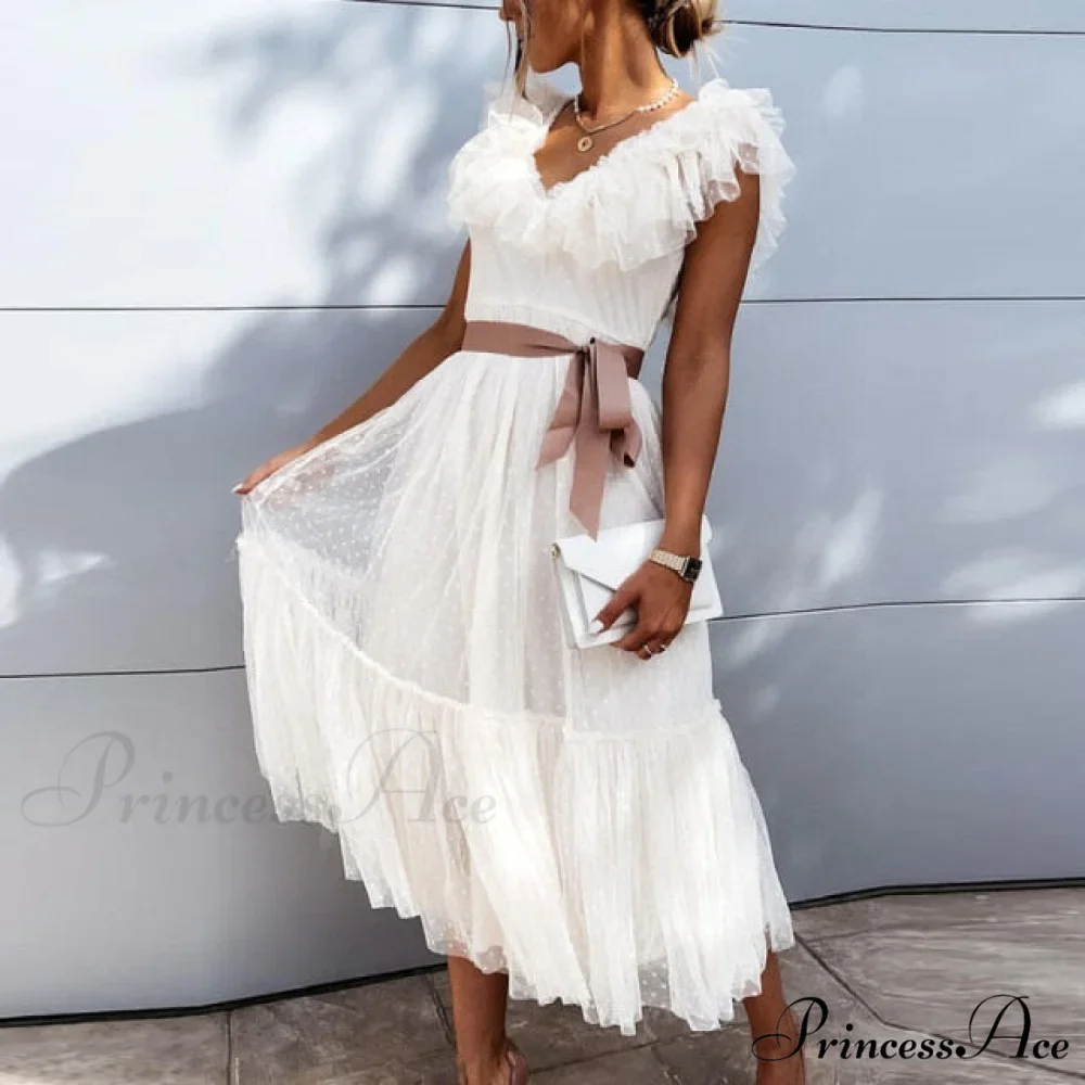 Elegant Crochet Lace Patchwork Flower Dress - Image 8