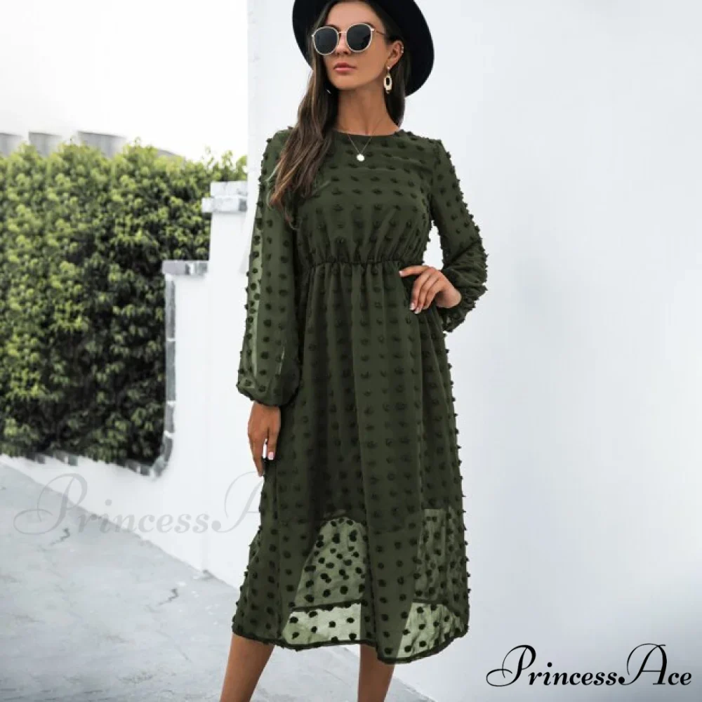 Elegant Casual Chiffon Party Vintage Midi Dresses - Image 5