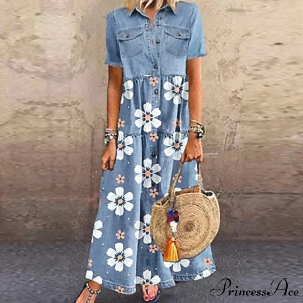 Fashion Casual Splicing Cardigan Vintage Long Dress - Image 2