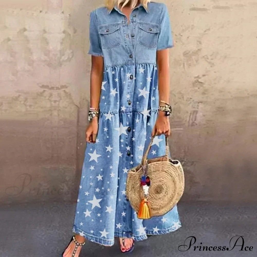 Fashion Casual Splicing Cardigan Vintage Long Dress - Image 3