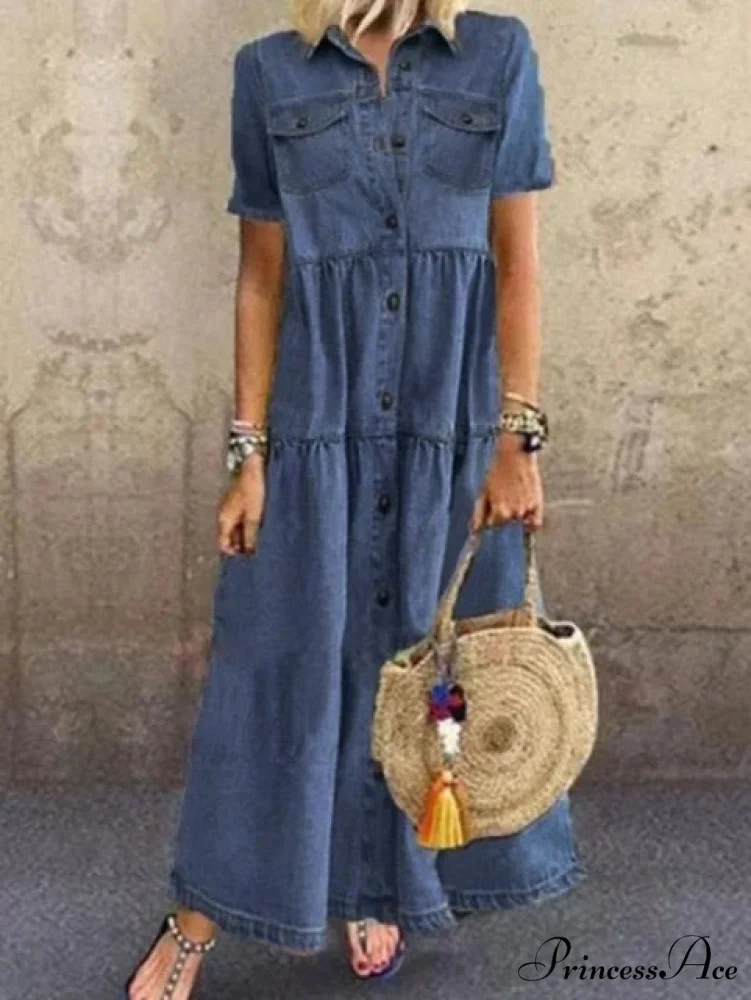 Fashion Casual Splicing Cardigan Vintage Long Dress - Image 7