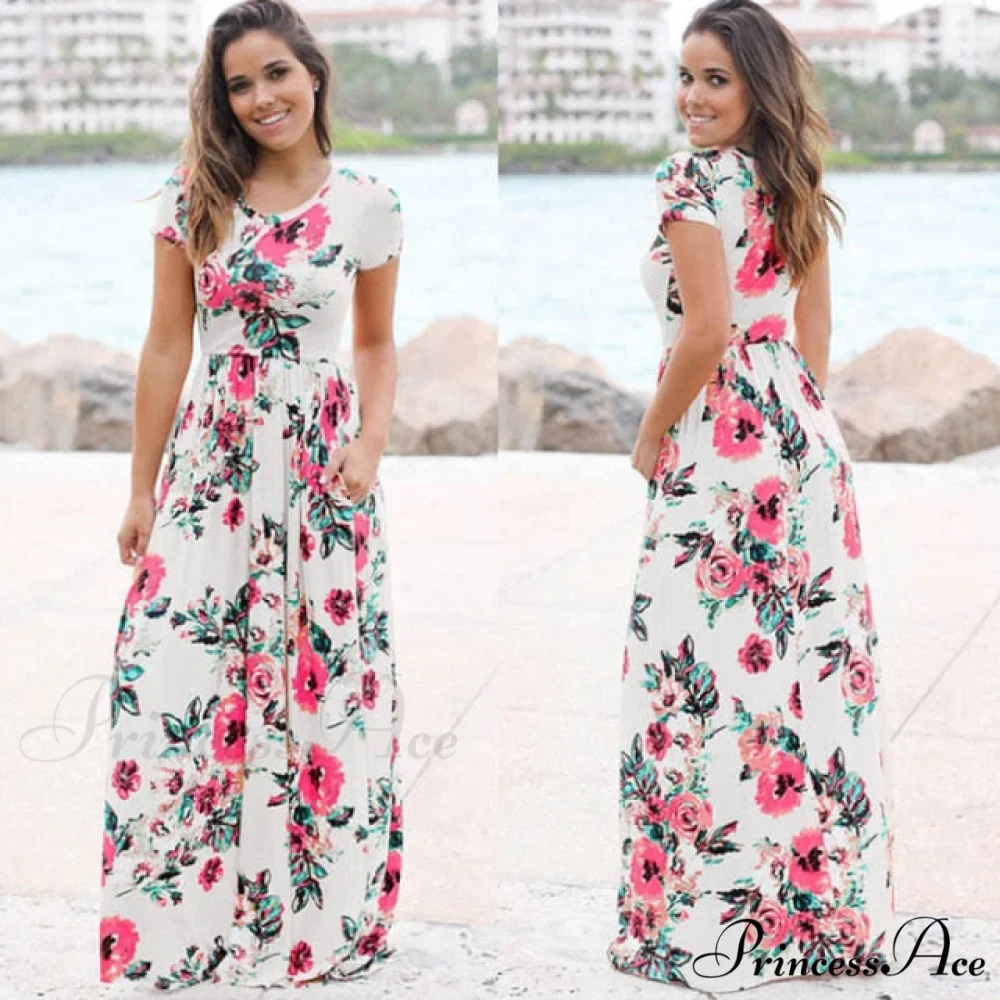 Ladies White Maxi Evening Party Dress - Image 12