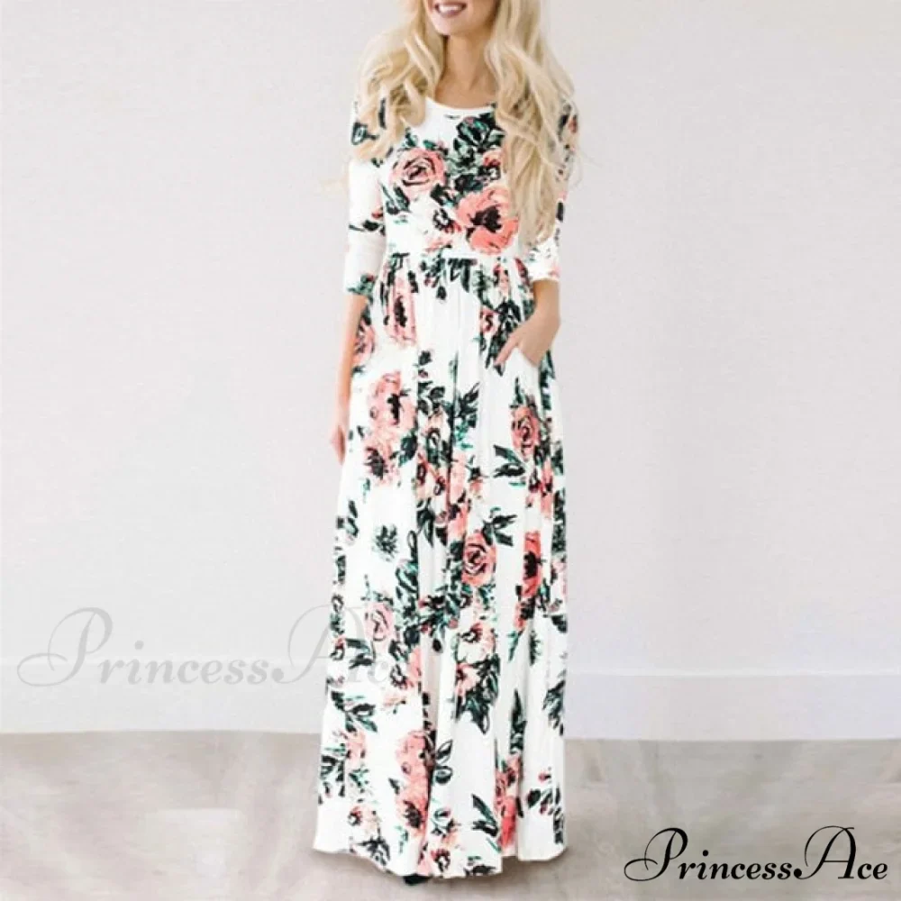 Ladies White Maxi Evening Party Dress - Image 9