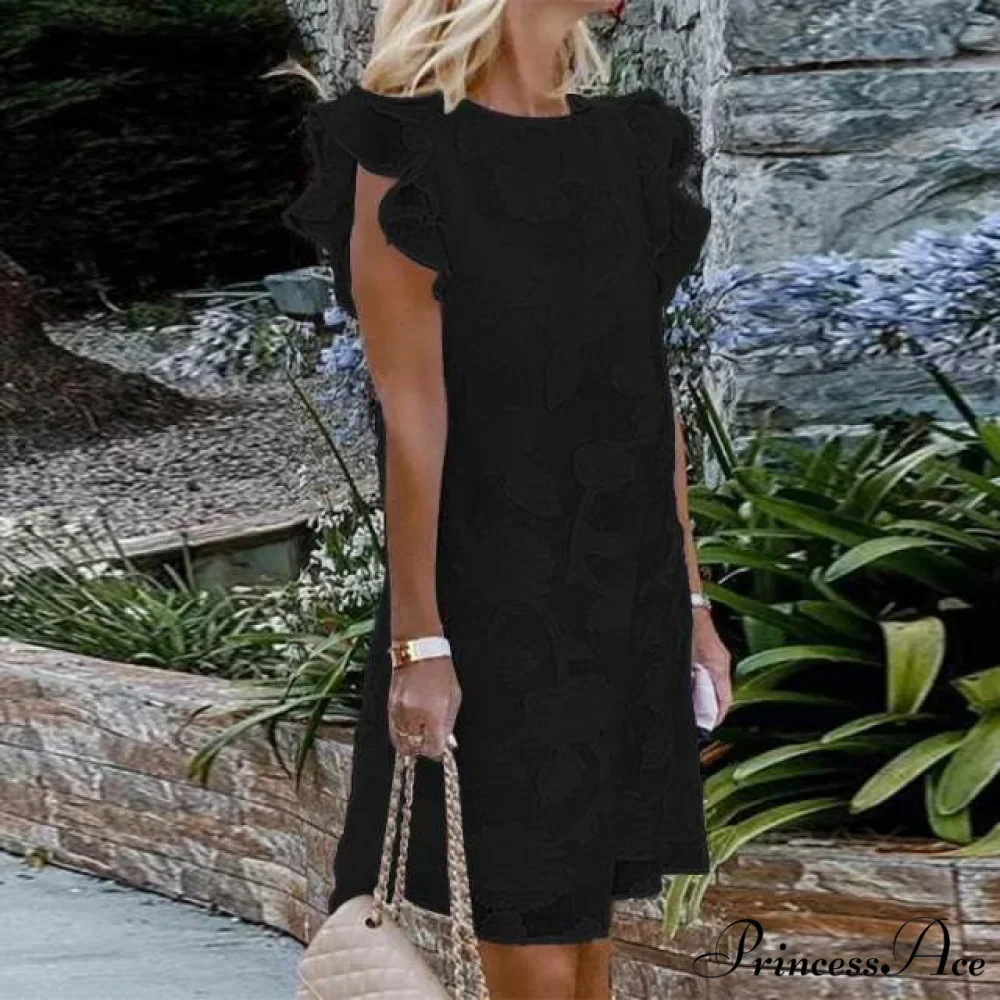 O Neck Party Vestidos Elegant Lace Crochet Dress - Image 3