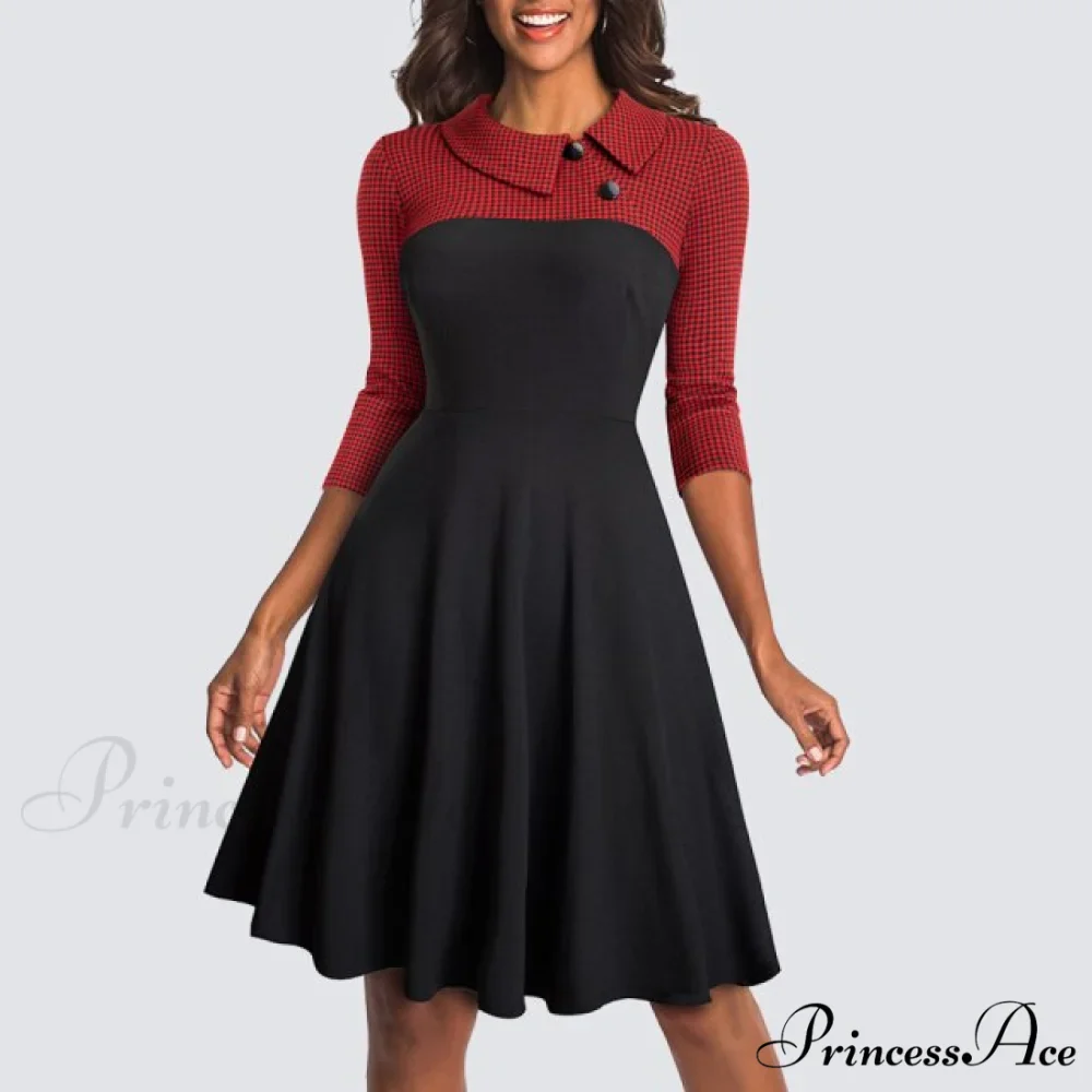 Swing Skater Work Office Casual Dress - Image 4