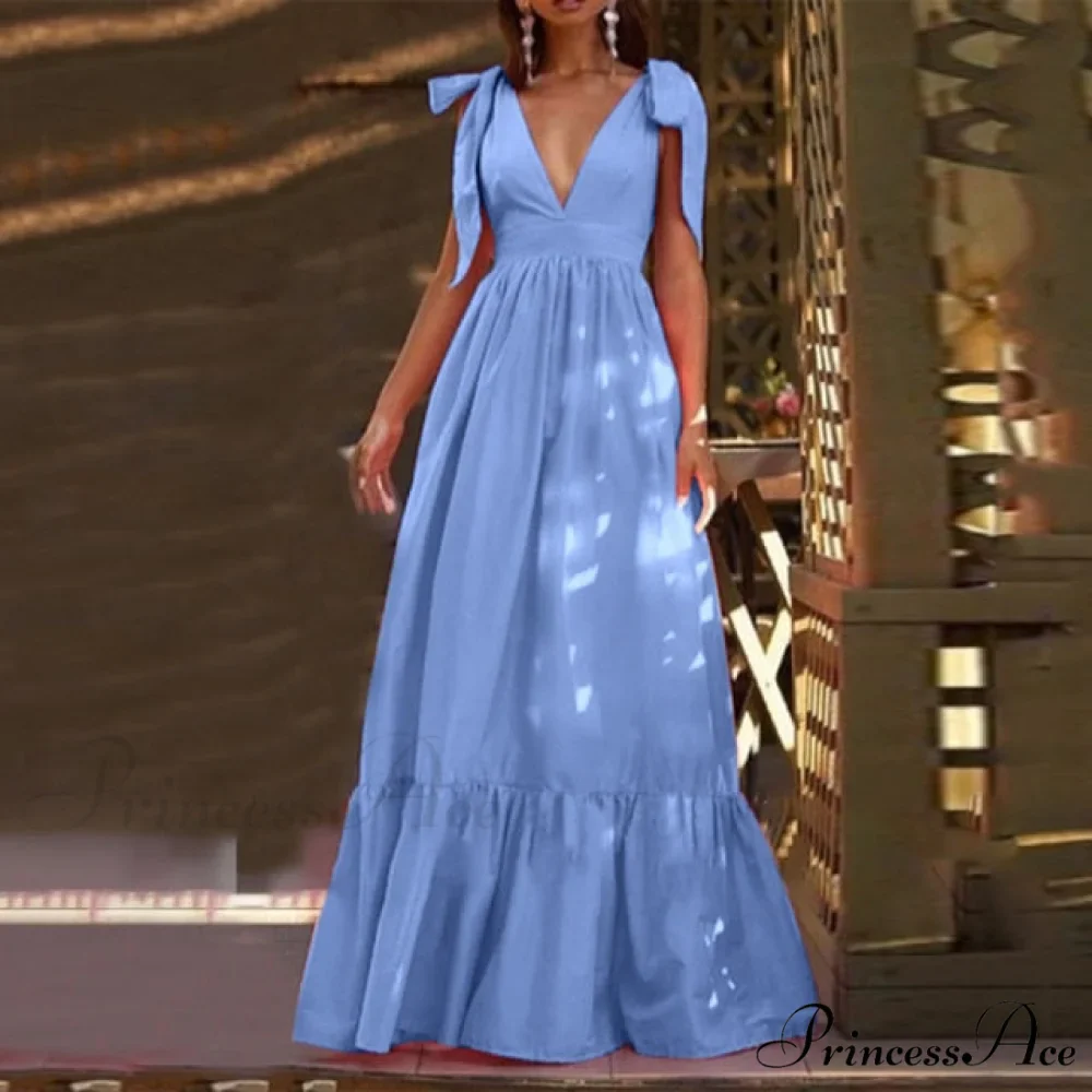 Sexy Deep V Neck Maxi Dresses - Image 2