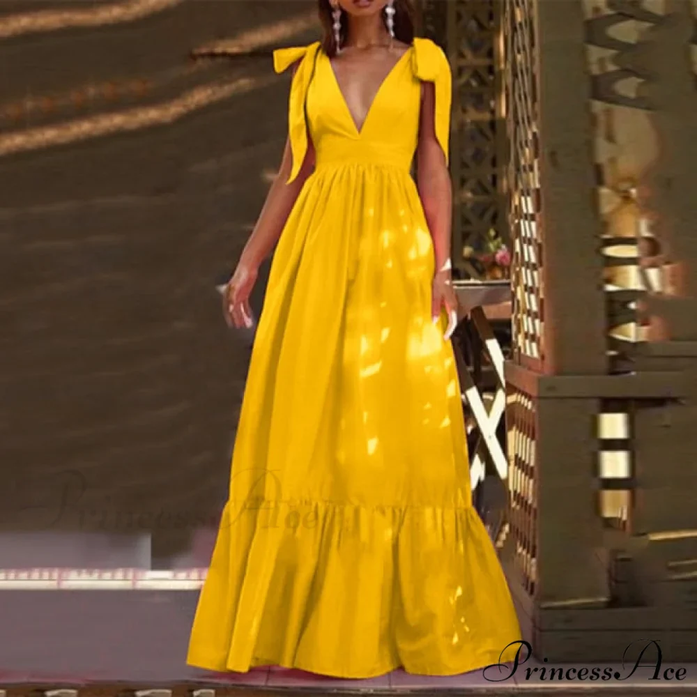 Sexy Deep V Neck Maxi Dresses - Image 3