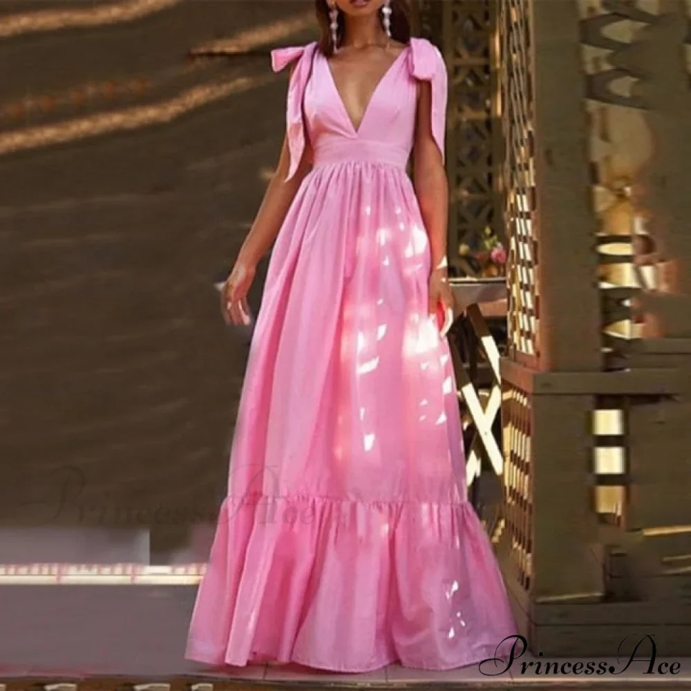 Sexy Deep V Neck Maxi Dresses - Image 4