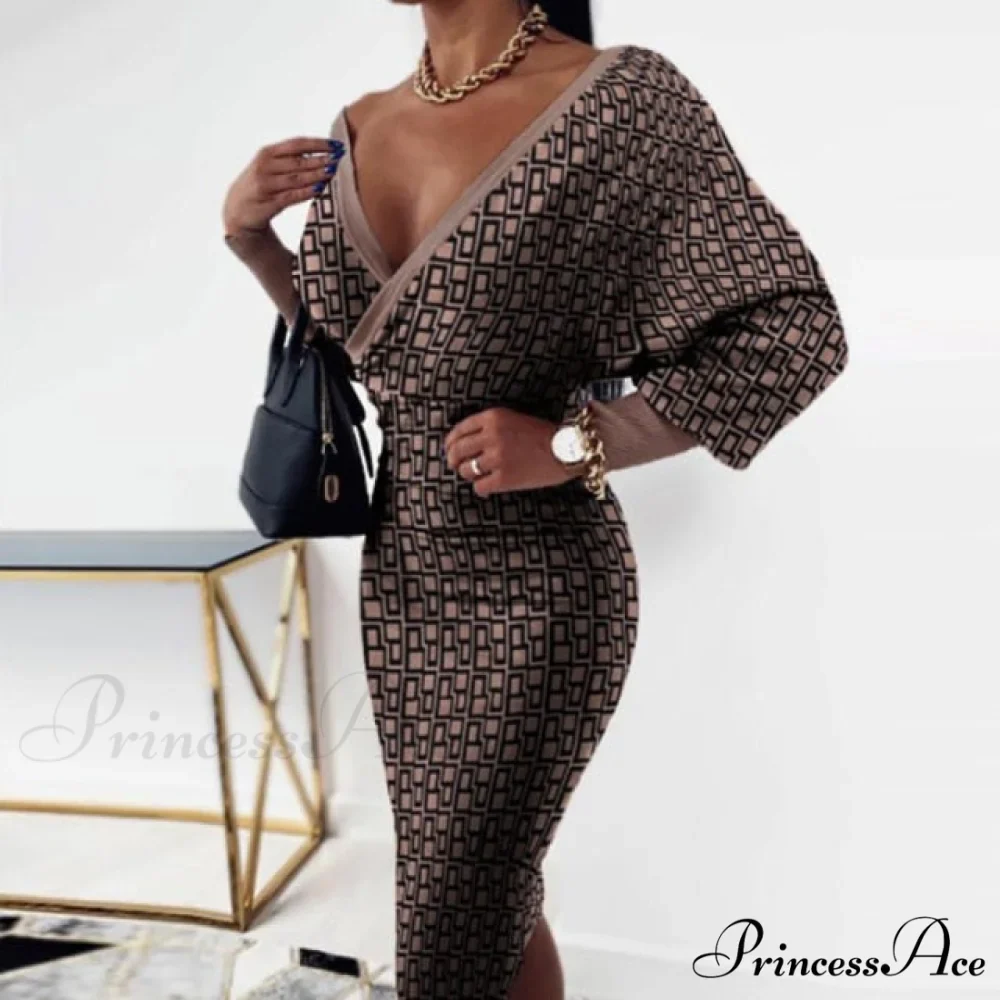 Elegant V Neck Lace Patchwork Ladies Dresses - Image 3