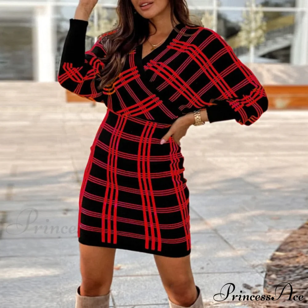 Elegant V Neck Lace Patchwork Ladies Dresses - Image 5