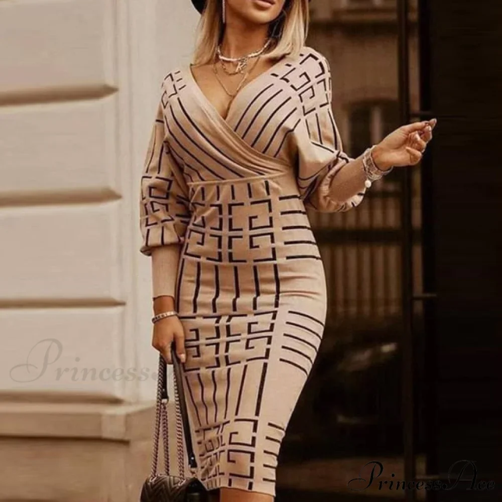 Elegant V Neck Lace Patchwork Ladies Dresses - Image 8