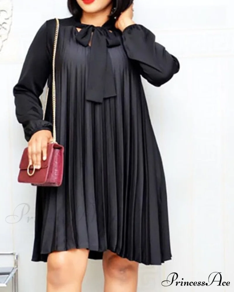 Long Lantern Sleeves Knee Length Fashion Dresses - Image 4