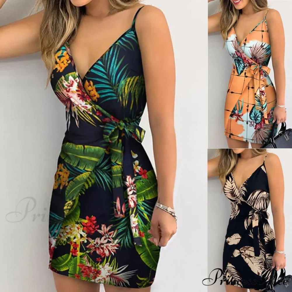 Chic Fashion Flower Print Mini Dress - Image 2