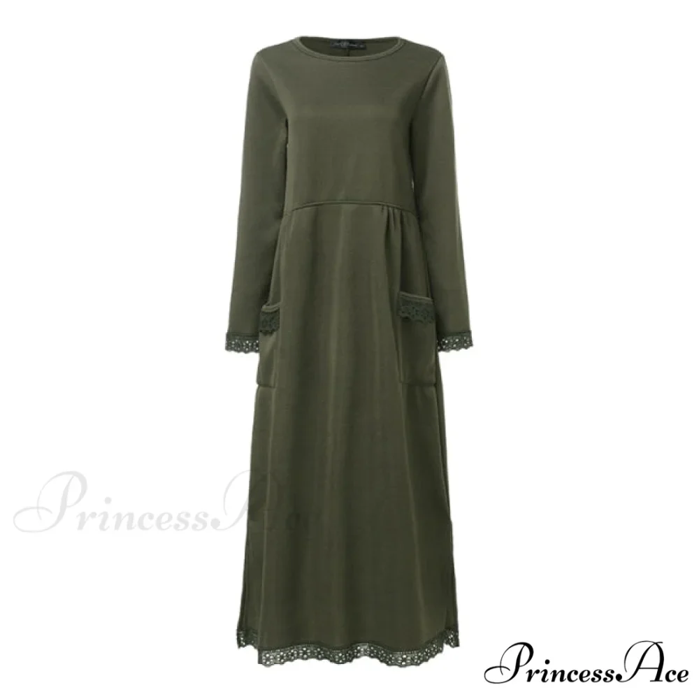 Lace Patchwork Sweatshirts Dress - Image 6