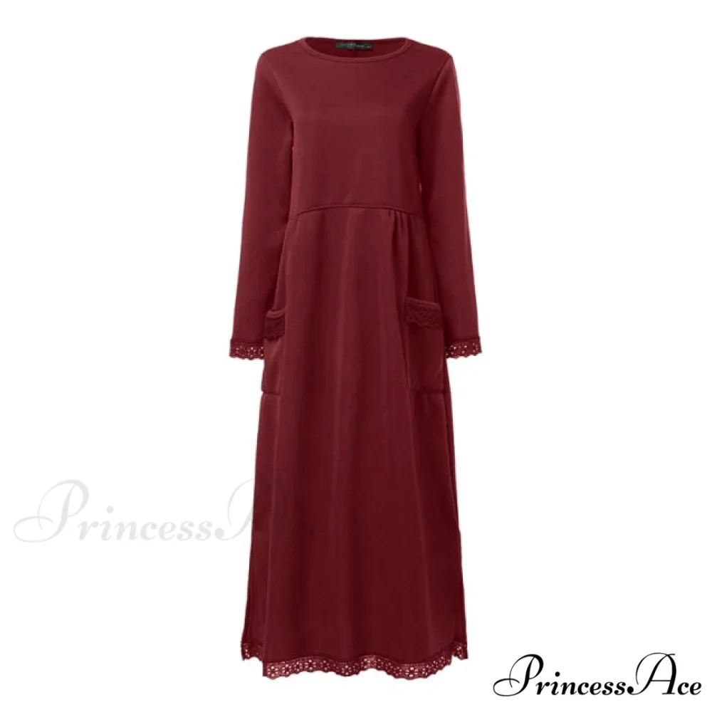 Lace Patchwork Sweatshirts Dress - Image 7