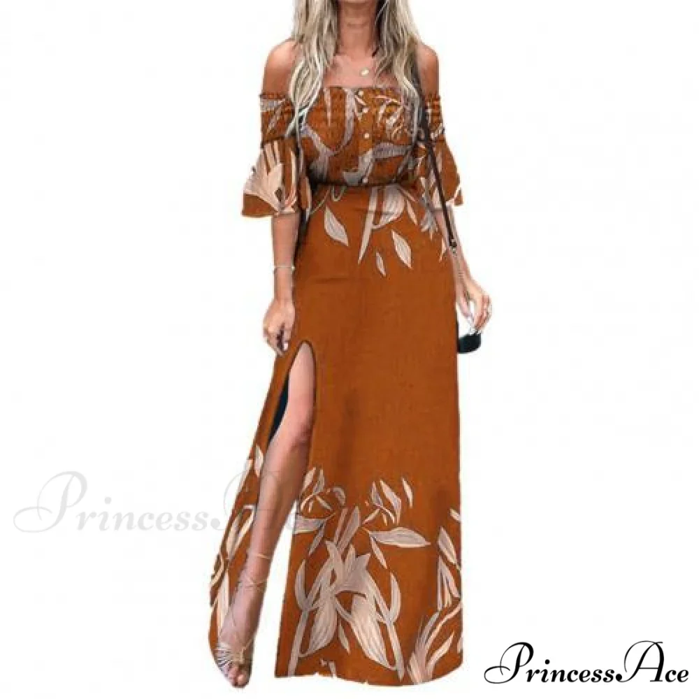 Elegant High Split Ruched Buttons Dress - Image 2