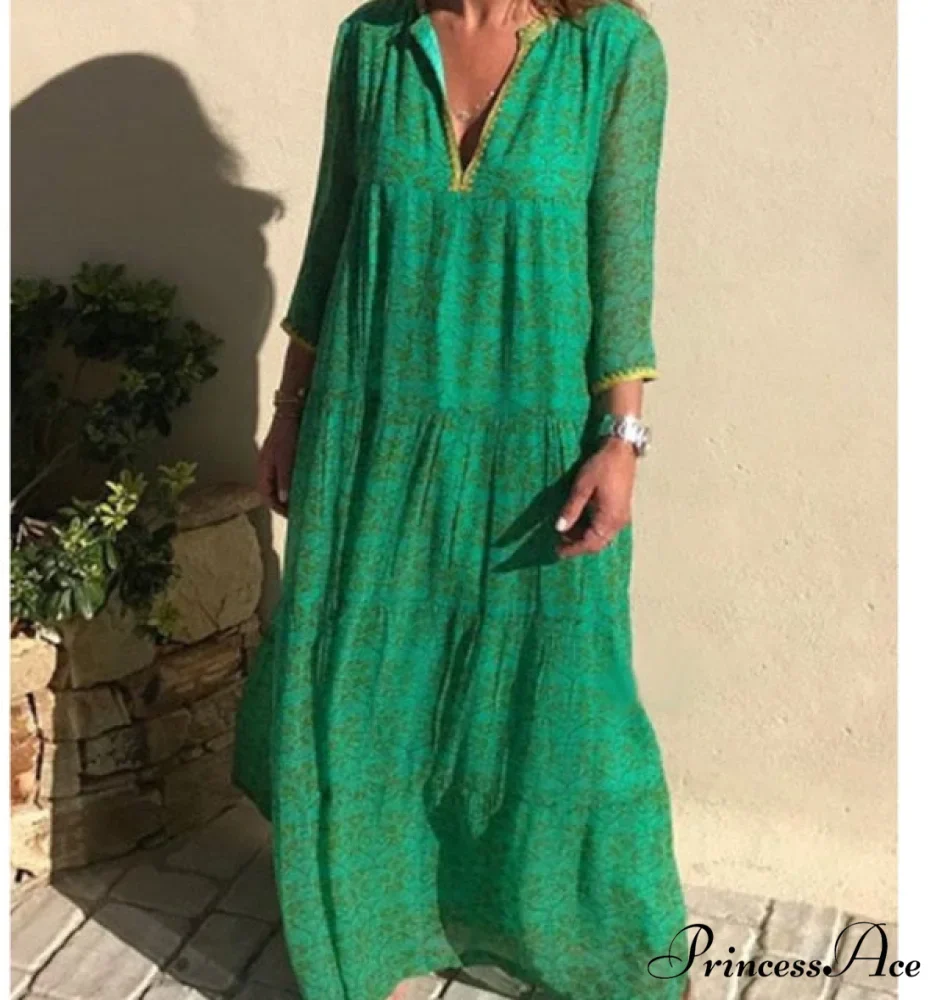 Long Sleeve Bohemian Maxi Dresses - Image 5