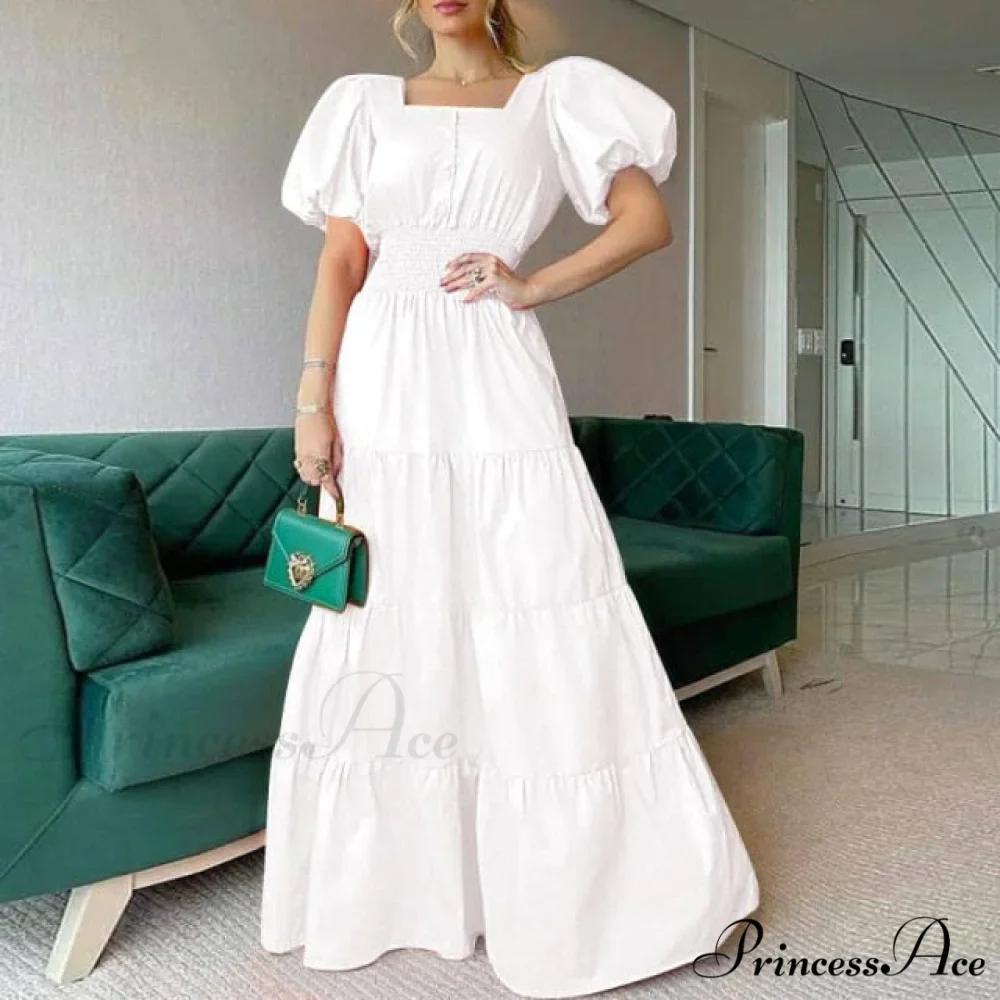 Vintage Puff Sleeve Party Maxi Dress - Image 4