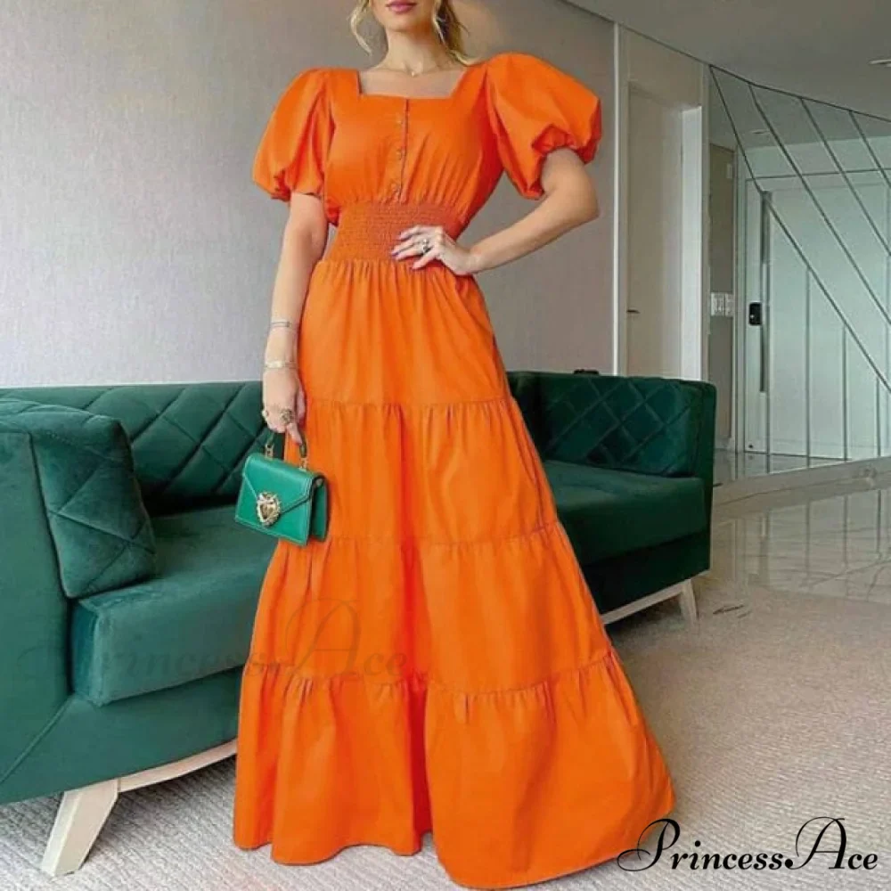 Vintage Puff Sleeve Party Maxi Dress - Image 6