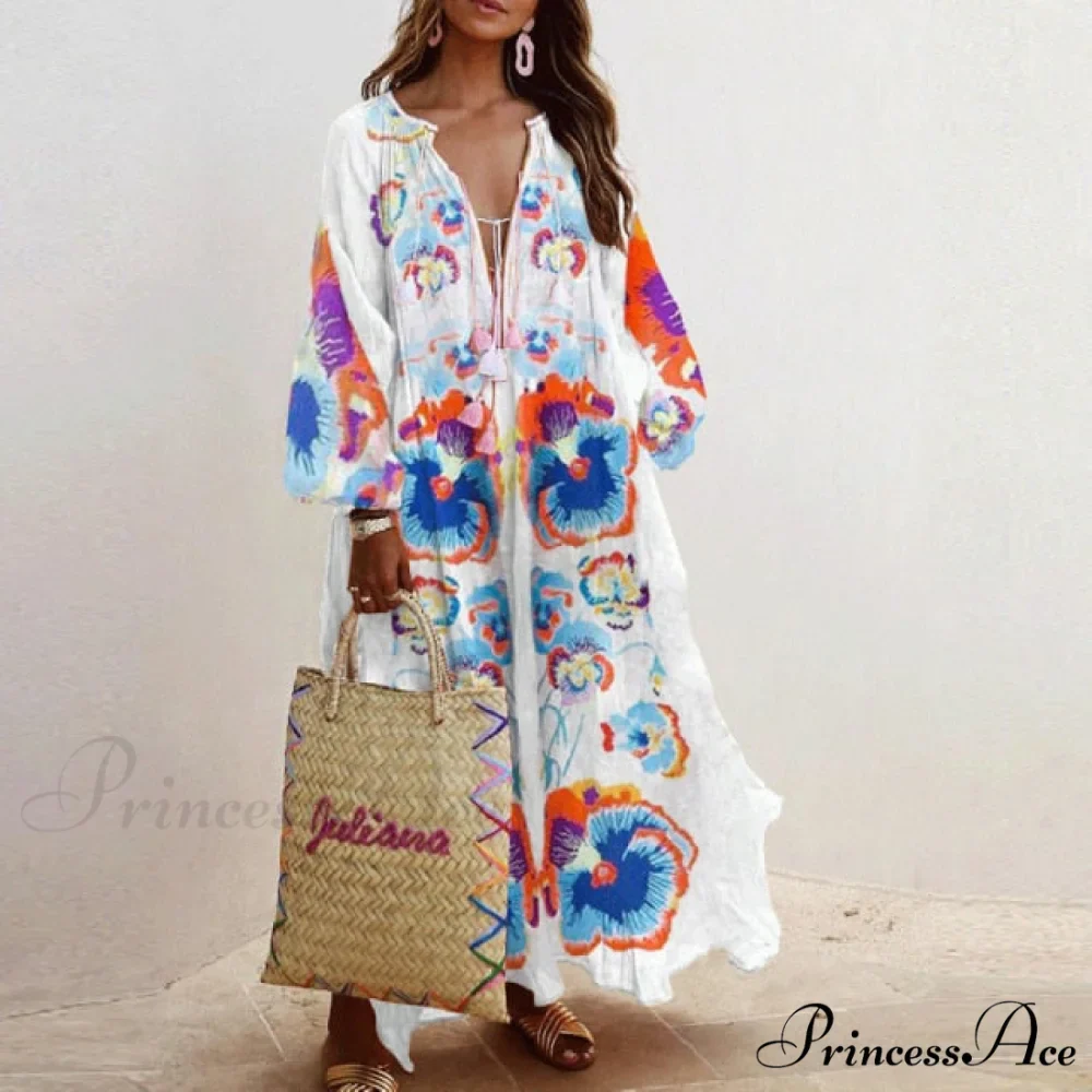 Autumn Vintage Long Lantern Sleeve Ladies Dresses - Image 11
