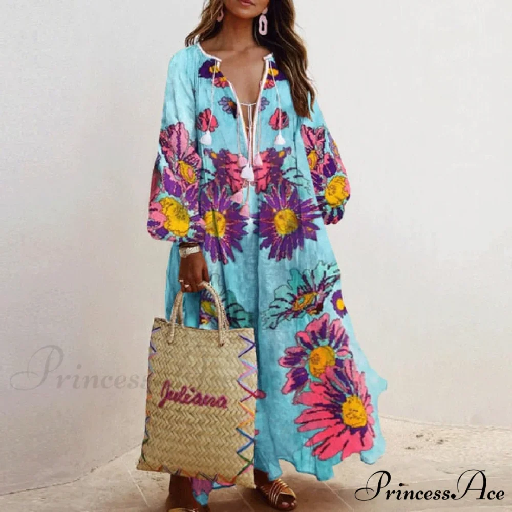Autumn Vintage Long Lantern Sleeve Ladies Dresses - Image 6