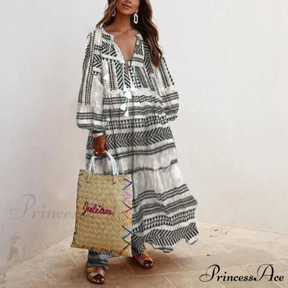 Autumn Vintage Long Lantern Sleeve Ladies Dresses - Image 8