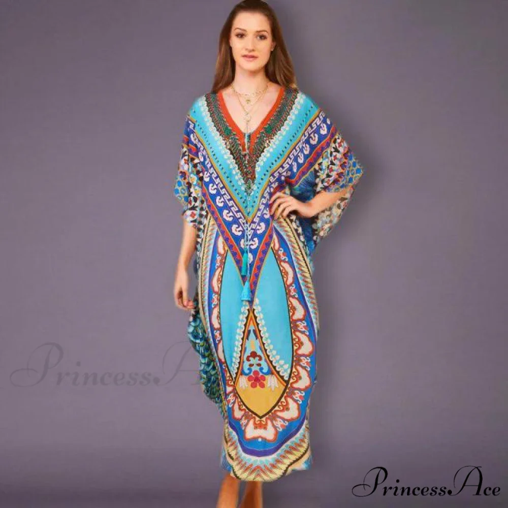 Quick-drying Bohemian Printed Loose Beach Dress - Image 2