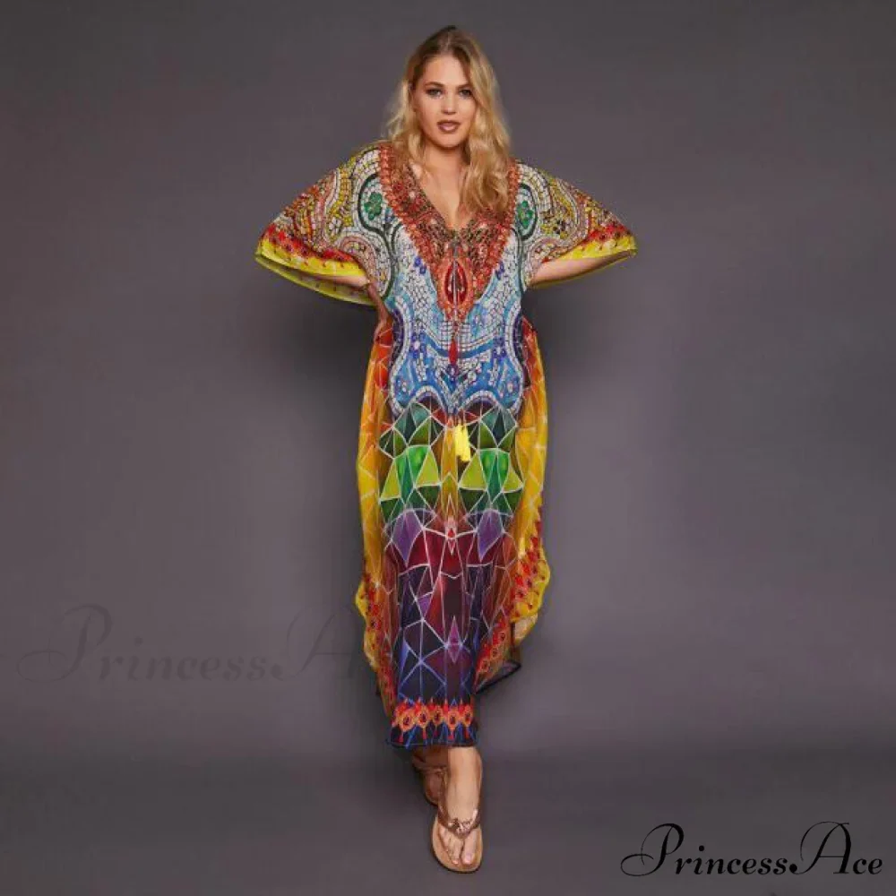 Quick-drying Bohemian Printed Loose Beach Dress - Image 4