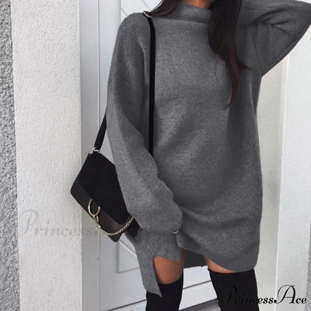 Fashion Turtleneck Elegant Lady Mid-length Dress - Image 10
