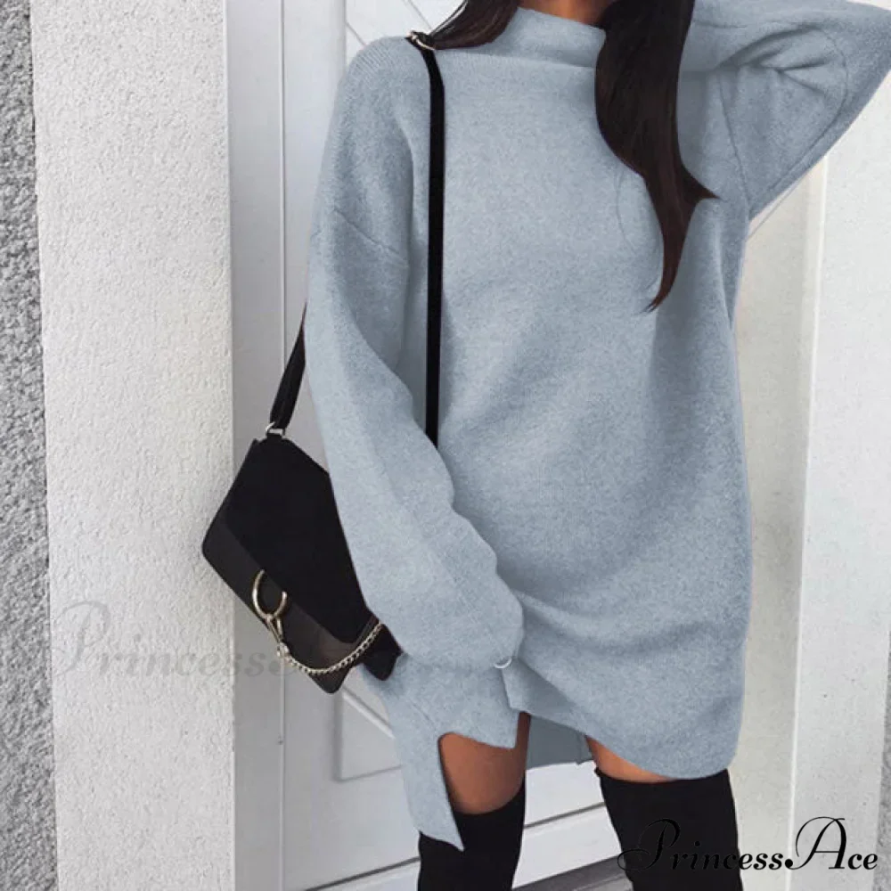 Fashion Turtleneck Elegant Lady Mid-length Dress - Image 11