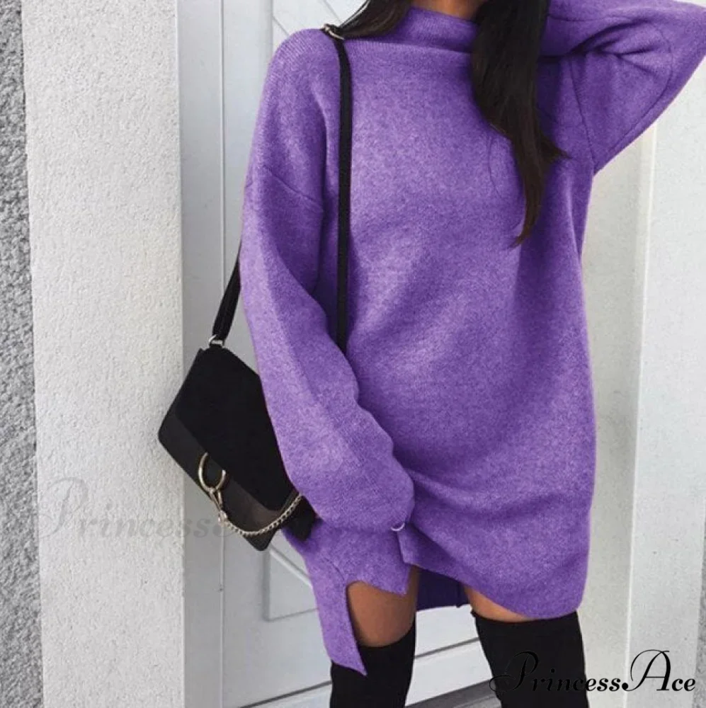 Fashion Turtleneck Elegant Lady Mid-length Dress - Image 6