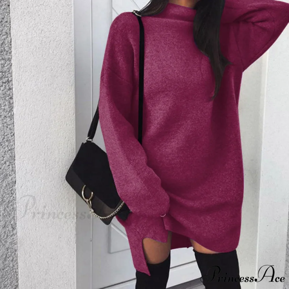 Fashion Turtleneck Elegant Lady Mid-length Dress - Image 7