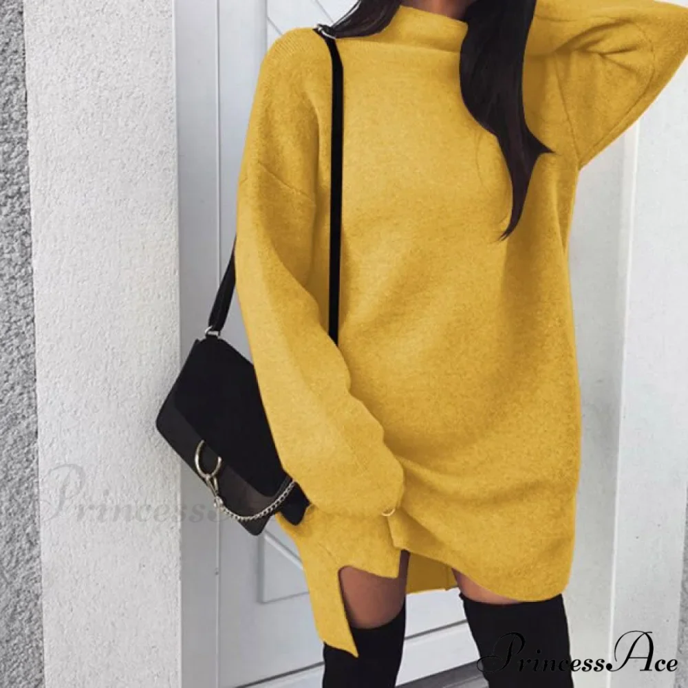 Fashion Turtleneck Elegant Lady Mid-length Dress - Image 8