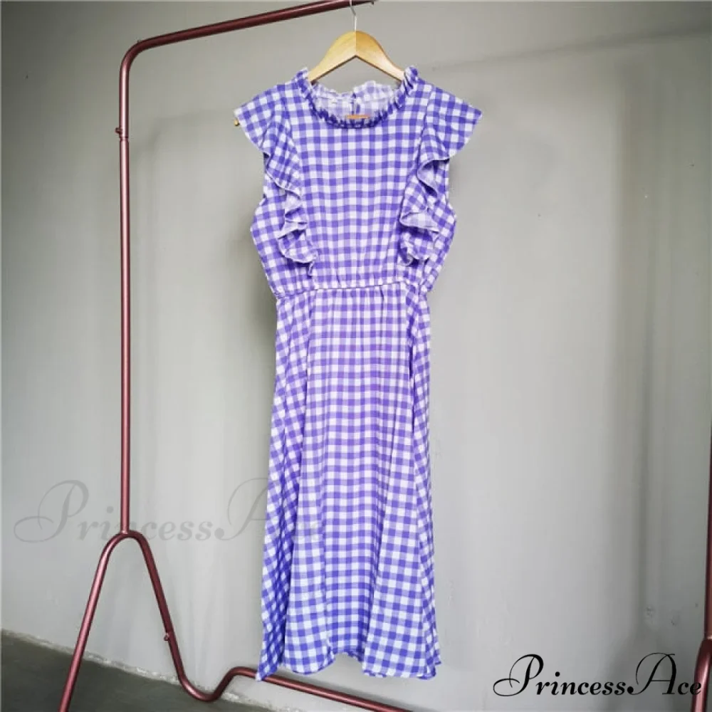 New Butterfly Sleeve Ruffles Medium Long Dress - Image 10