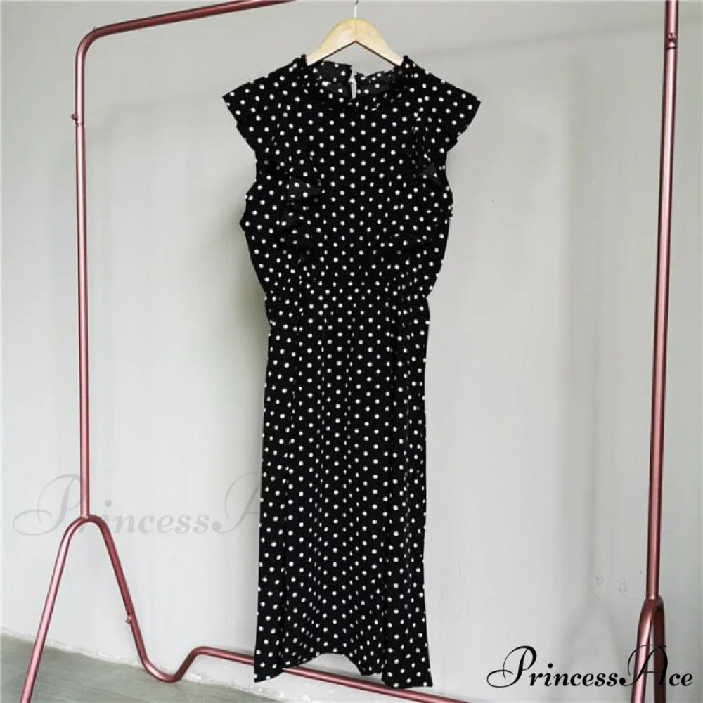 New Butterfly Sleeve Ruffles Medium Long Dress - Image 8