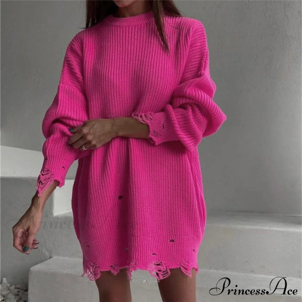 Female Casual Loose Sexy Club Sweater Dresses - Image 3