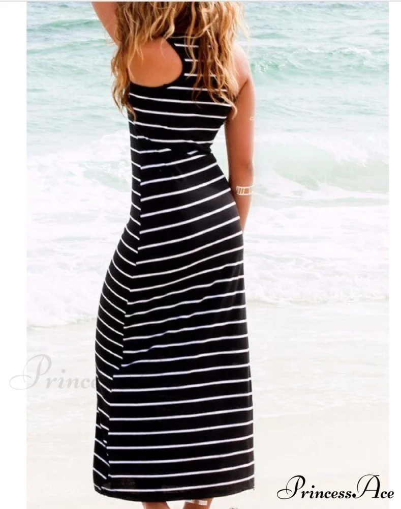 Sexy Lady Stripe Beach Dress - Image 3