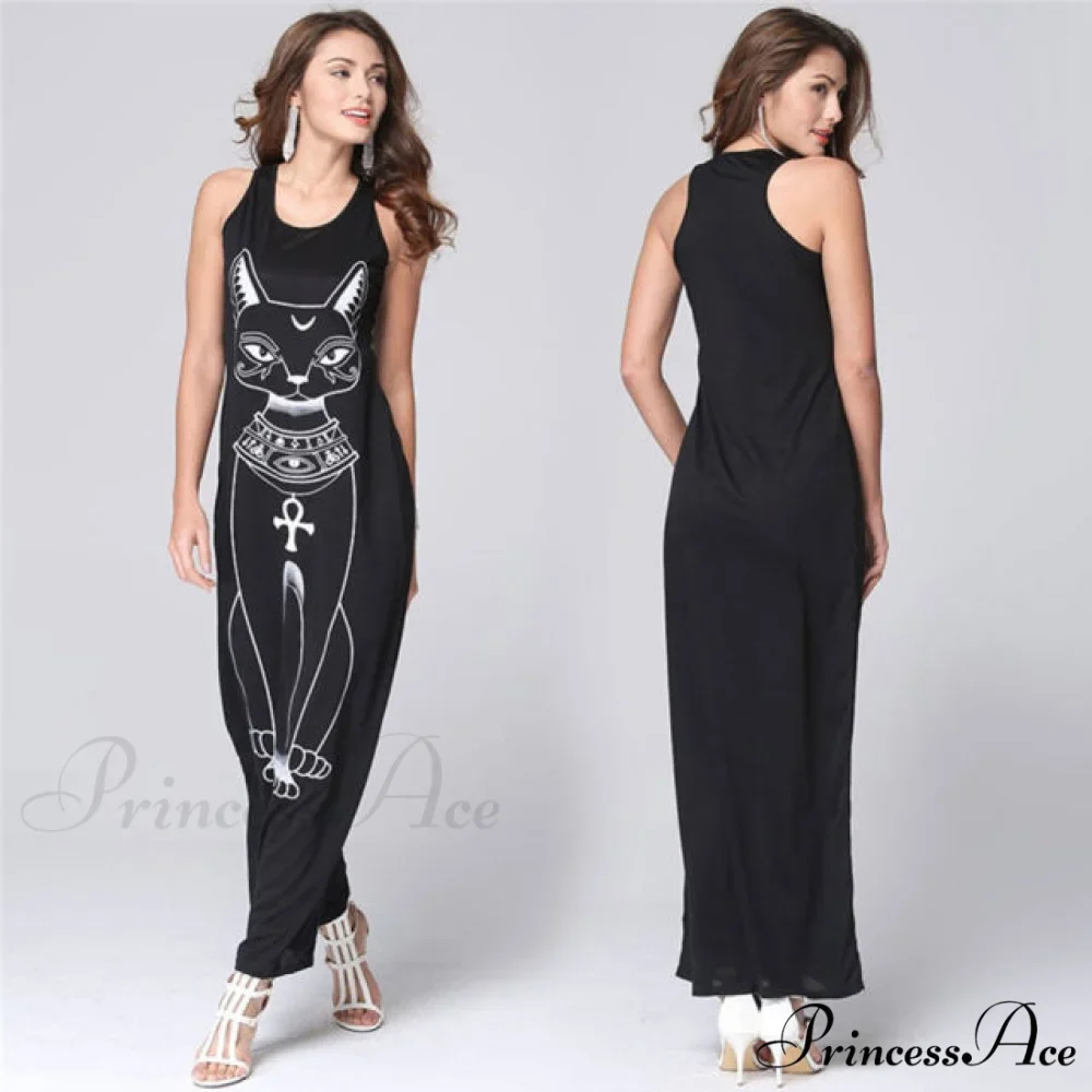 Casual Sleeveless O Neck Bodycon Dress - Image 2