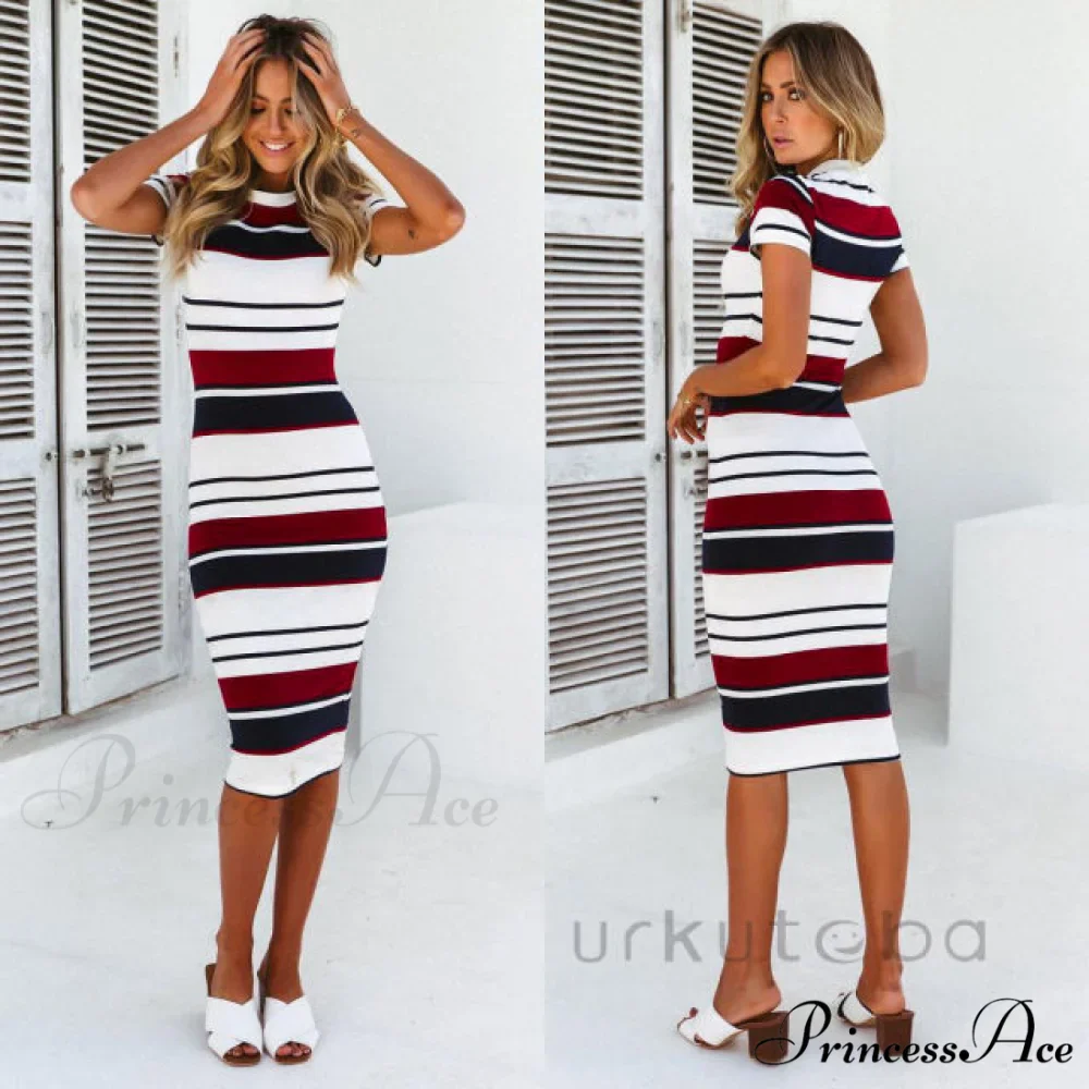 Casual Sleeveless O Neck Bodycon Dress - Image 5