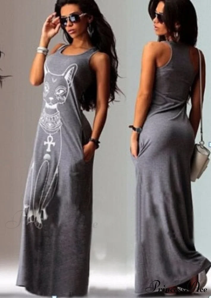 Casual Sleeveless O Neck Bodycon Dress - Image 6