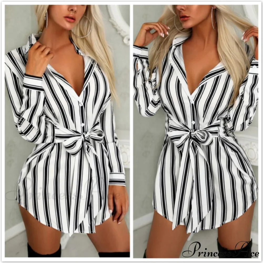Sexy Bandage Shirt Dress - Image 2
