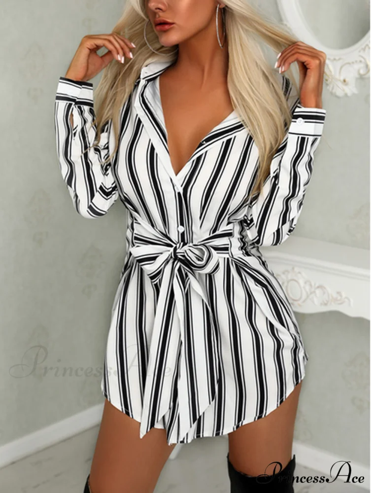 Sexy Bandage Shirt Dress - Image 3