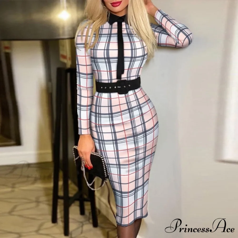 Long Sleeve Slim Fitness Elegant A Line Pencil Dresses - Image 5
