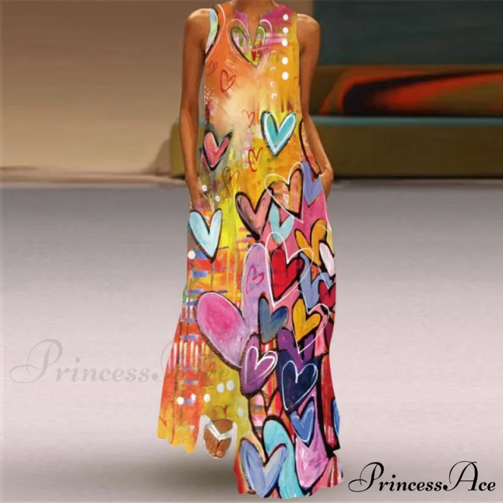 V-Neck Printed Emerald Flower Dress - Image 13