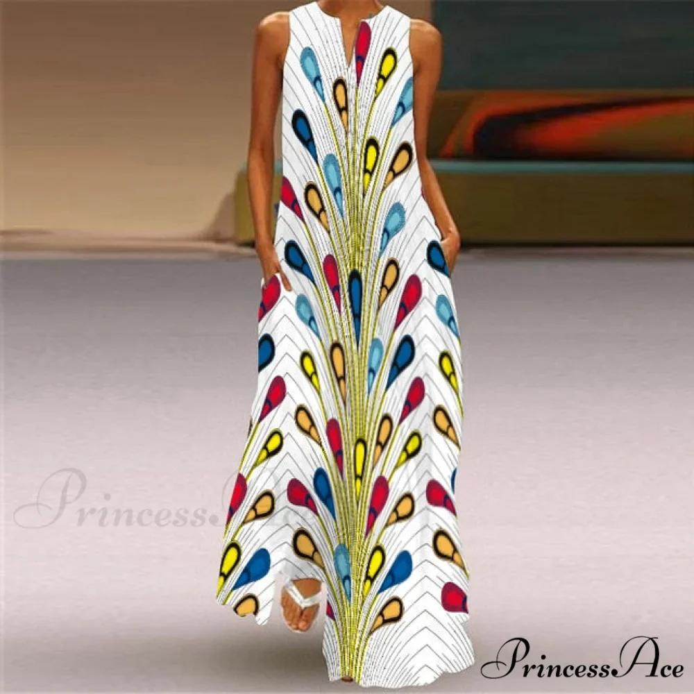 V-Neck Printed Emerald Flower Dress - Image 20
